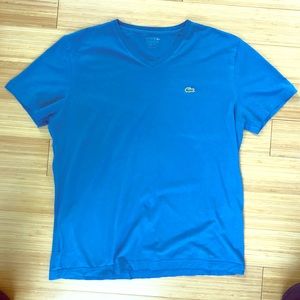 Lacoste Men’s Medium Blue V Neck T Shirt